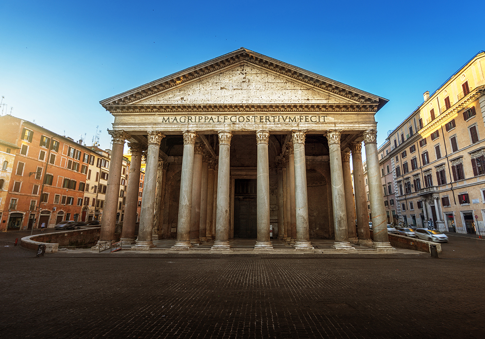 The ancient Pantheon temple in Rome